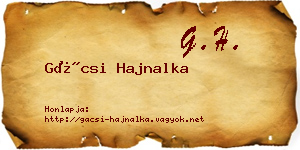 Gácsi Hajnalka névjegykártya